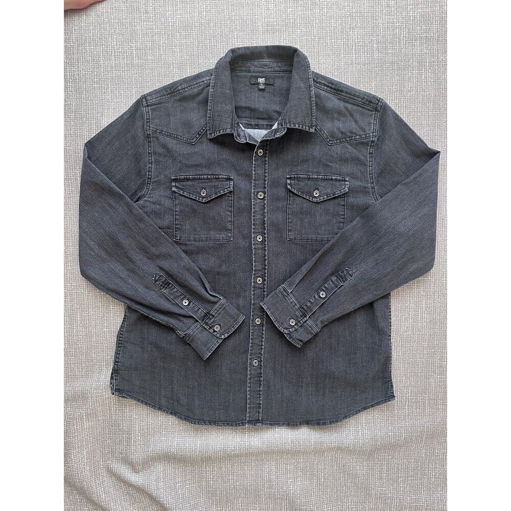 Frye Men's Western Casual Denim Button-Down Shirt Shacket Sz XL
